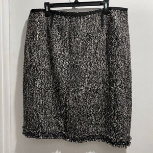 Talbots Tweed Wool Blend Knee Beaded Sequin Office Work Preppy Lined Skirt 16